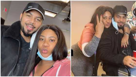 Nkechi Blessing shares beautiful photos with Ramsey Nouah on movie set