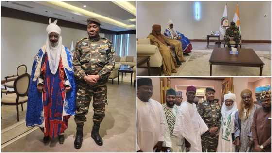 BREAKING: Former Emir Sanusi meets Niger Coup leaders, photos, video emerge