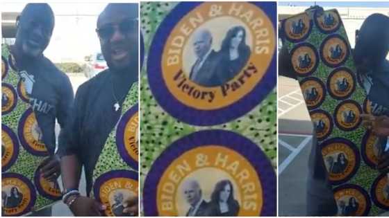 Nigerians design colourful aso-ebi for Joe Biden's inauguration in US (video)