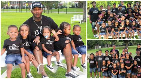 Ni ne nan namijin duniya: Wani bakin fata ya saki hotunan yara 33 da ya haifa da yan mata daban-daban