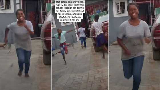 House help goes crazy as her Nigerian madam registers her in school for the first time, video melts hearts