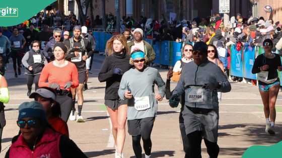 Photos emerge as Nigerian governor participates in marathon in US: "Congratulations"