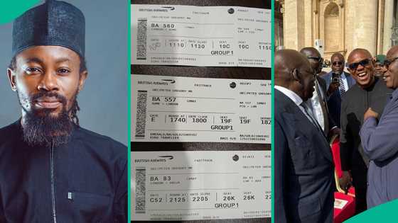 Pope Leo inauguration: Man narrates what Peter Obi reportedly told him, shares his "flight ticket"