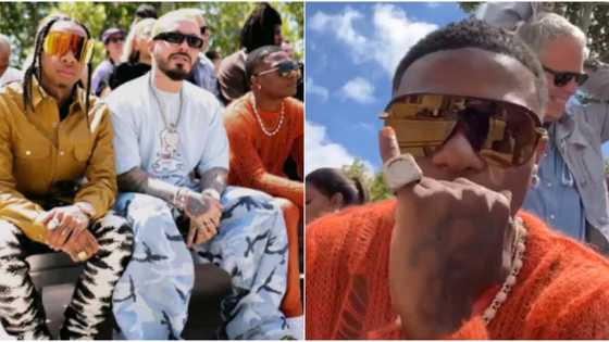 Our one and only Machala: Funny reactions as Wizkid links up with Tyga J Balvin at Paris Fashion week