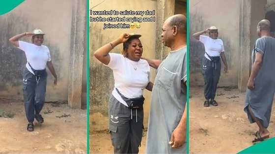 Nigerian father in tears as he sees daughter rocking NYSC uniform, video melts hearts