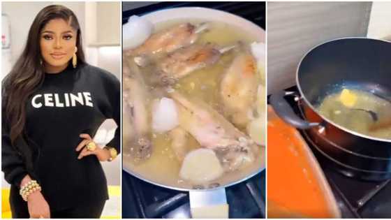"As Hilda Baci or who?" Video as Bobrisky brags about being a better cook than other ladies, prepares jollof
