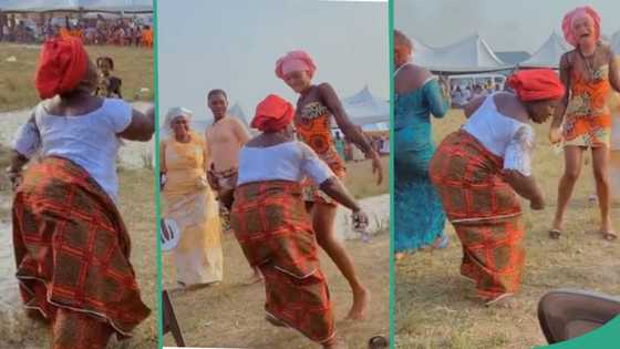 "I just wanna be strong like her": Woman removes footwear as she faces off with young lady in dance