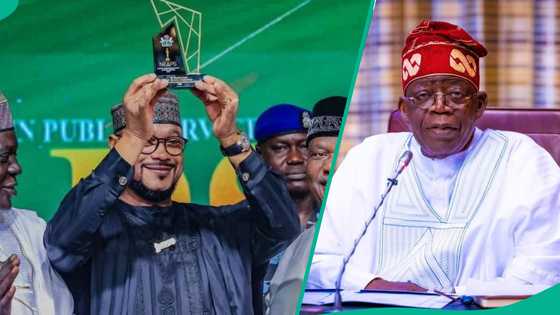 Shugaba Tinubu ya jingine banbancin siyasa, ya ba gwamna lambar yabo a Abuja