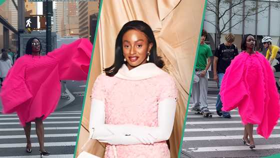 DJ Cuppy ignites reactions online as she catwalks on the streets of New York in pink stylish outfit