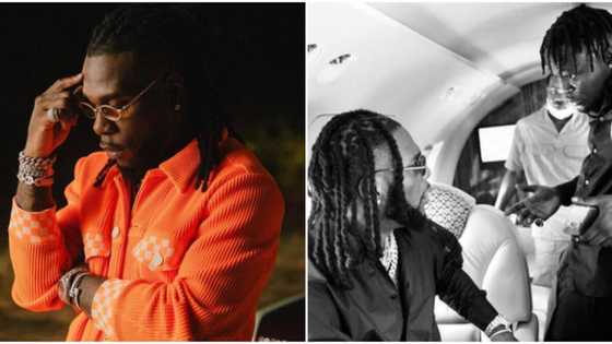 Davido did it first: Reactions as Burna Boy buys right-hand man expensive diamond chain as reward for loyalty