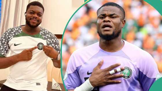 “What do u want, tell me”: Cute Abiola asks Nwabali after Nigeria beat South Africa at AFCON