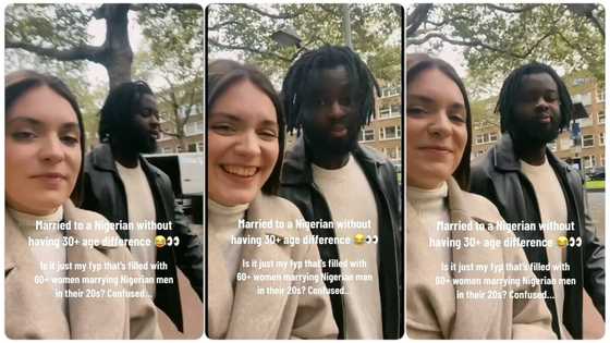 "My woman is 120 years": Young Oyinbo wife shares happy moments with Nigerian husband