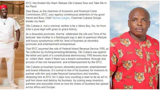 Arrest me in place of Obi Cubana; Imo businessman writes open letter to EFCC boss, says he is heartbroken