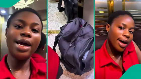 Lady cries out after getting trapped in client’s elevator, video trends: "I am scared, my legs are hurting"