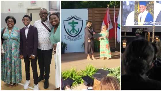 "Daddy is so proud of you": Okey Bakassi says as son and daughter graduate abroad, comedian flies down