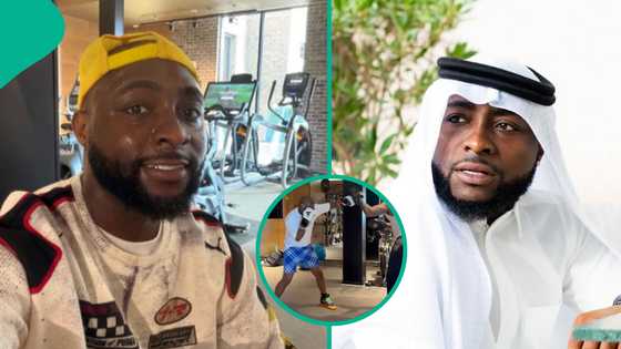 "See as billionaire dey throw blow": Davido's return to gym for boxing session gets many talking