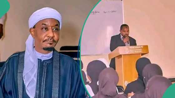 University lecturer bows to student Emir Sanusi after first class, photo trends