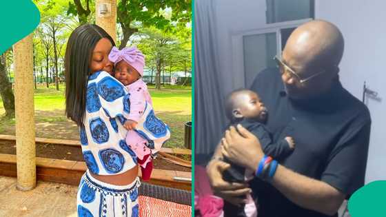 Iyabo Ojo's lover Paulo's child gushes over daughter as she clocks 3 months: "Grandpa's carbon copy"