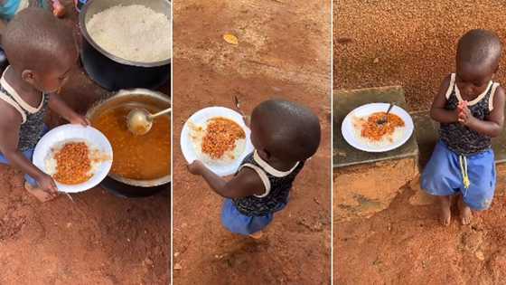Appreciative little boy living in orphanage kneels to thank people who gave him food, prays in sweet video