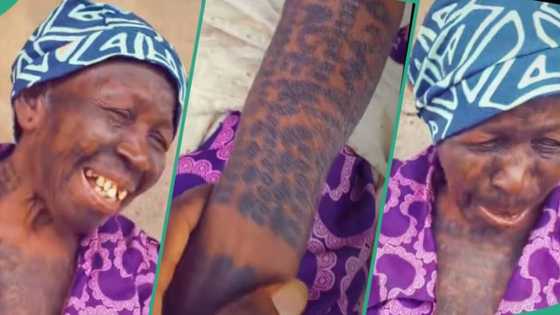 "She used to be a baddie": Video of Nigerian grandma covered in tattoos goes viral, people react