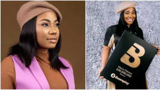 "Let's take it to billion": Mercy Chinwo overjoyed as she amasses 100m streams, shares video, fans gush