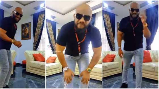 “See what polygamy has caused”: Actor Yul Edochie whines waist in tight jeans to Kizz Daniel song, fans react