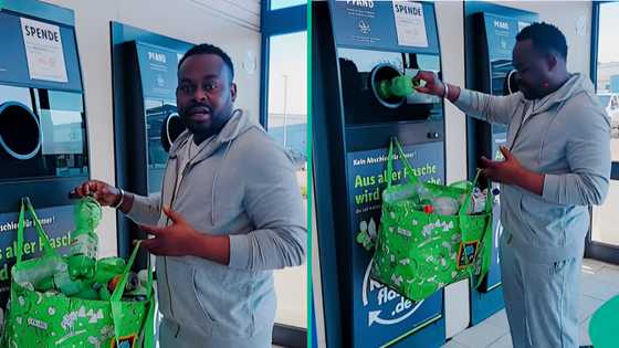 Nigerian man in Germany shares how many euros he earns from recycling bottles, seeks exchange rate