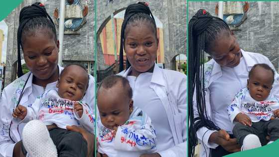 University of Calabar student who is a mother graduates and signs out from school with her baby