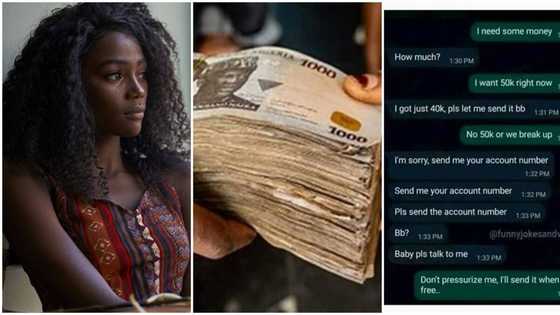 "Kayamata dey work": Lady rejects N40k from boyfriend, insists on N50k or break-up in leaked Whatsapp chat