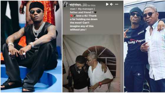 Can’t imagine any of this without you: Wizkid appreciates manager Sunday Are, calls him father