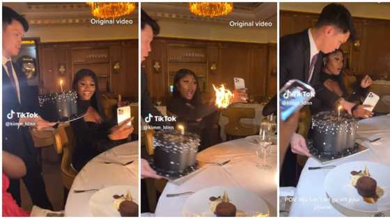 "Always on the phone": Video shows shocking moment lady's cloth was set on fire by her birthday cake