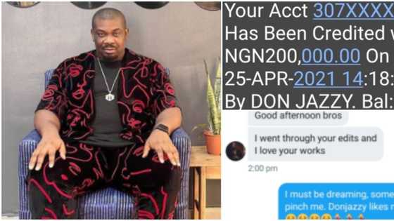 Nigerians react as man shares photoshopped screenshot of N200k credit alert from Don Jazzy