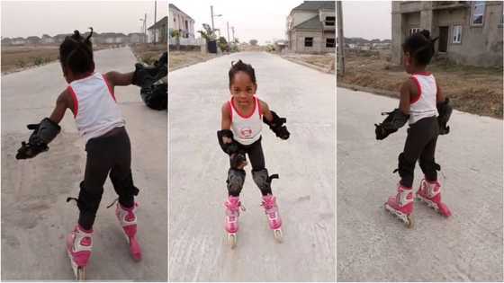 "She’s good but please safety first": Nigerians rally for helmet usage as little girl shines on rollerblades
