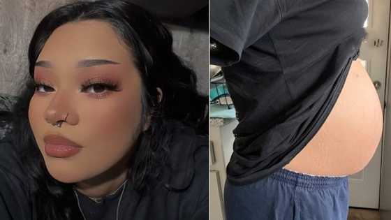 "I had no symptoms": Woman wakes up to discover she's 9 months pregnant, shares photo of small baby bump