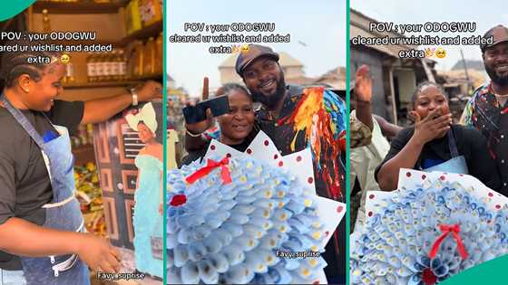 Trader marvels as husband storms her shop with new jeep and cash as her birthday gifts, video trends