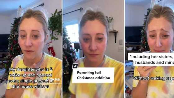 Mother cries bitterly as she wakes up to mess kid created, daughter opens up Xmas presents while others slept