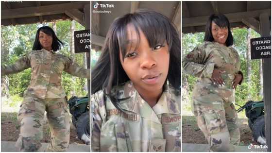 Lady serving in US Army dances inside bush, shows off her body figure in video without fear of punishment