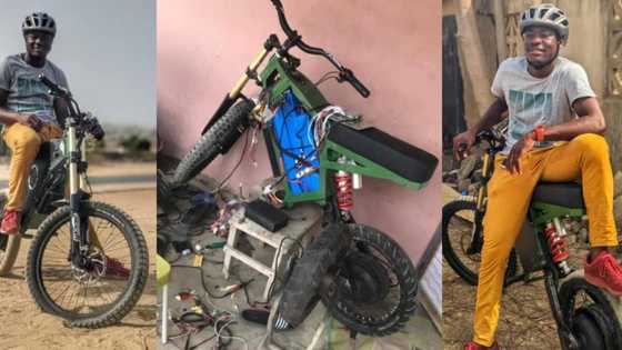 Lawrence Adjei: The 26-year-old man who builds electric bikes powered with old dead laptop batteries