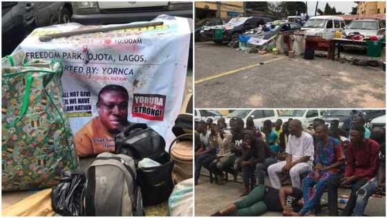Yoruba nation rally: Faces of men arrested at Ojota as Lagos police parade 49 suspects