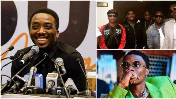 “Dem dey teach Wizkid how to spend him money that year”: Bovi brags as he shares old pics with popular celebs