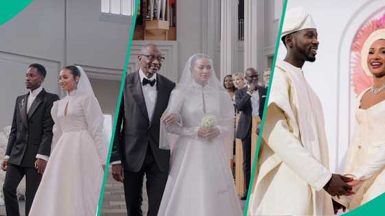 Mr Eazi, Temi's heartwarming church wedding video surfaces, fans drool: "It looks like a movie"