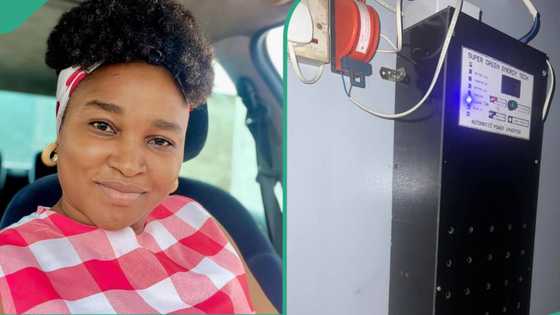 Electricity: Proud Nigerian lady displays her 'cheap' solar inverter which lasts overnight
