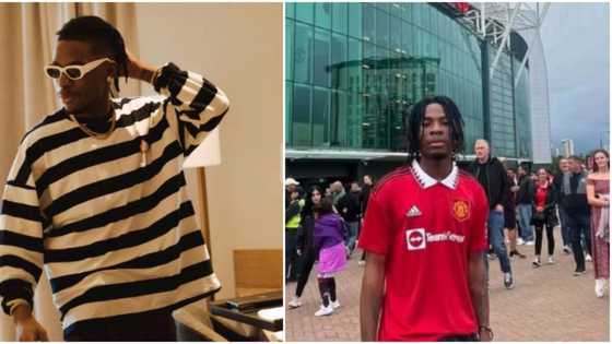 “Watching in person hits different”: Joeboy says as he comes out with his full chest, a Manchester United fan