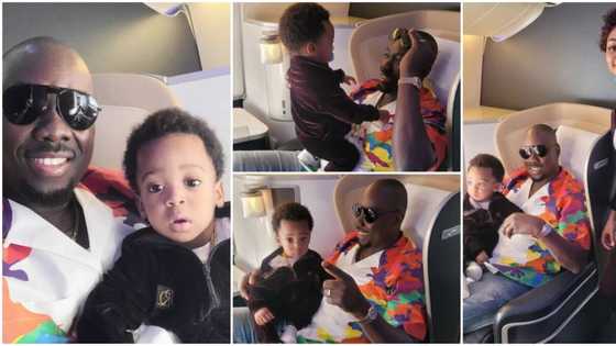 Billionaire Obi Cubana shares photos with actress Regina Daniels and her son on a trip to London
