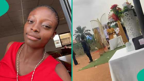 Lady who attended her ex-boyfriend's wedding amused over food she was given, displays it online