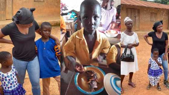 Little boy whose photo went viral for eating fufu in school gets sponsorship, he's about to relocate to Canada