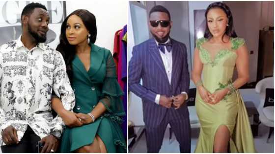 Dapper looking AY and gorgeous wife Mabel turn heads with adorable video as they arrive Lanre Makun's party