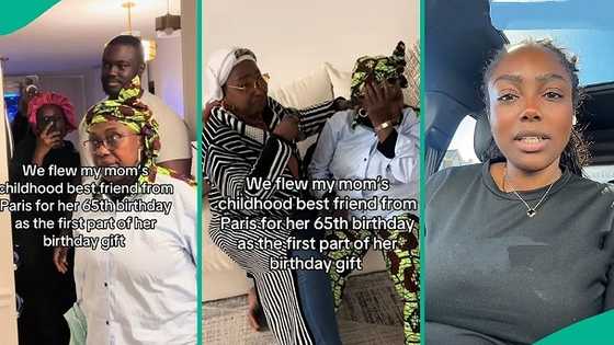 Siblings secretly fly in mum's best friend to celebrate 65th birthday, video shows emotional reunion