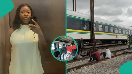 Lady on Warri-Itakpe train in Delta state films moments before unfortunate accident