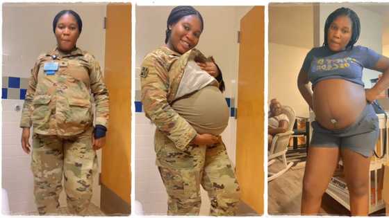 “Ban Taba Gani Ba”: Jami'ar Soja Mace Ta Dauki Juna Biyu, Ta Baje Kolin Katon Cikinta a Bidiyo